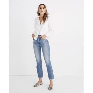 Madewell Women's The Perfect Vintage Jean in Ainsworth Wash Raw Hem Sz 28 AF691